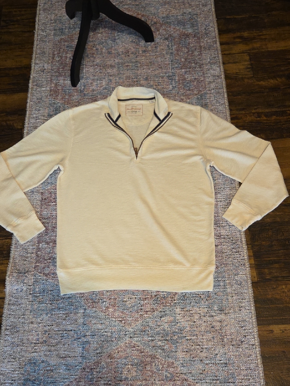 Weatherproof Cream Zip-Up Sweater with Contrast Trim